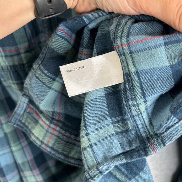 Men's Duluth Trading Company 2XL Blue Plaid Flannel Long Sleeve Shirt Button - Picture 12 of 13